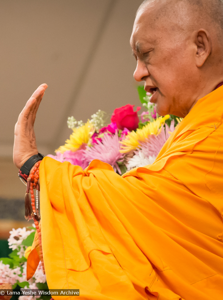 (34871_ud.jpg) Images from the Light On the Path retreat with Lama Zopa Rinpoche in North Carolina, spring 2014. Photos by Roy Harvey.