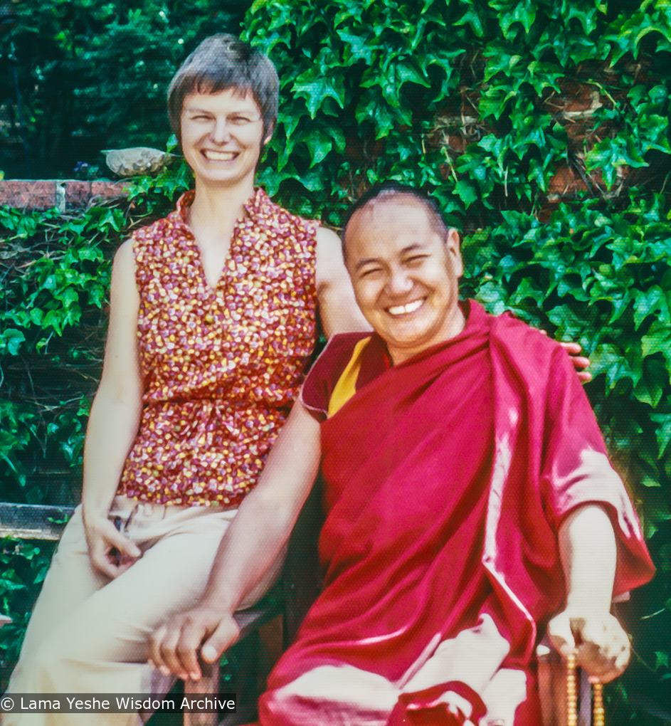 (35971_pr-3.psd) Lama Yeshe with Carol Fields, Berkeley, CA, 1977. Carol Fields (donor)