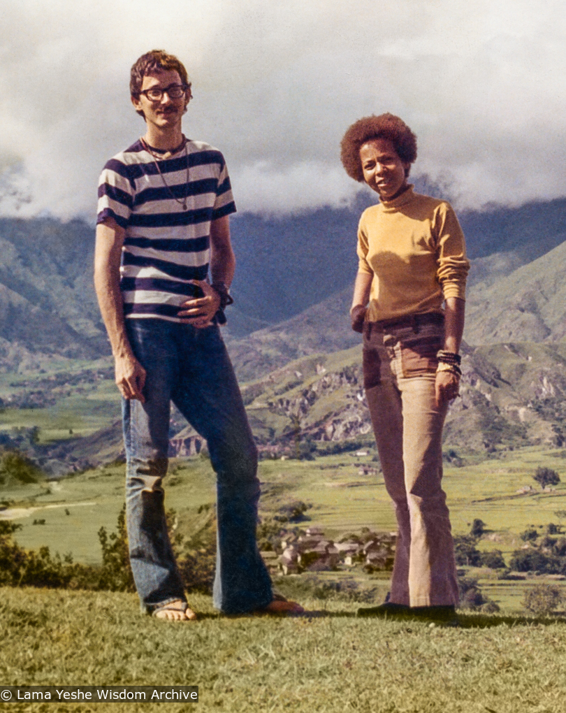 (36768_pr-6.psd) Robbie Solick and Jan Willis, Kopan Monastery, 1972. Jan Willis (donor)