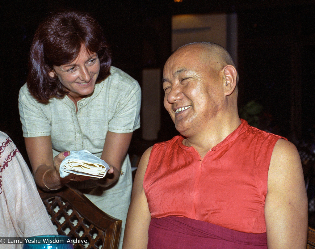 (38156_ng-3.jpg) Lama Yeshe with Trisha Donnelly (Trisha Labdron), New Delhi, India,1983.