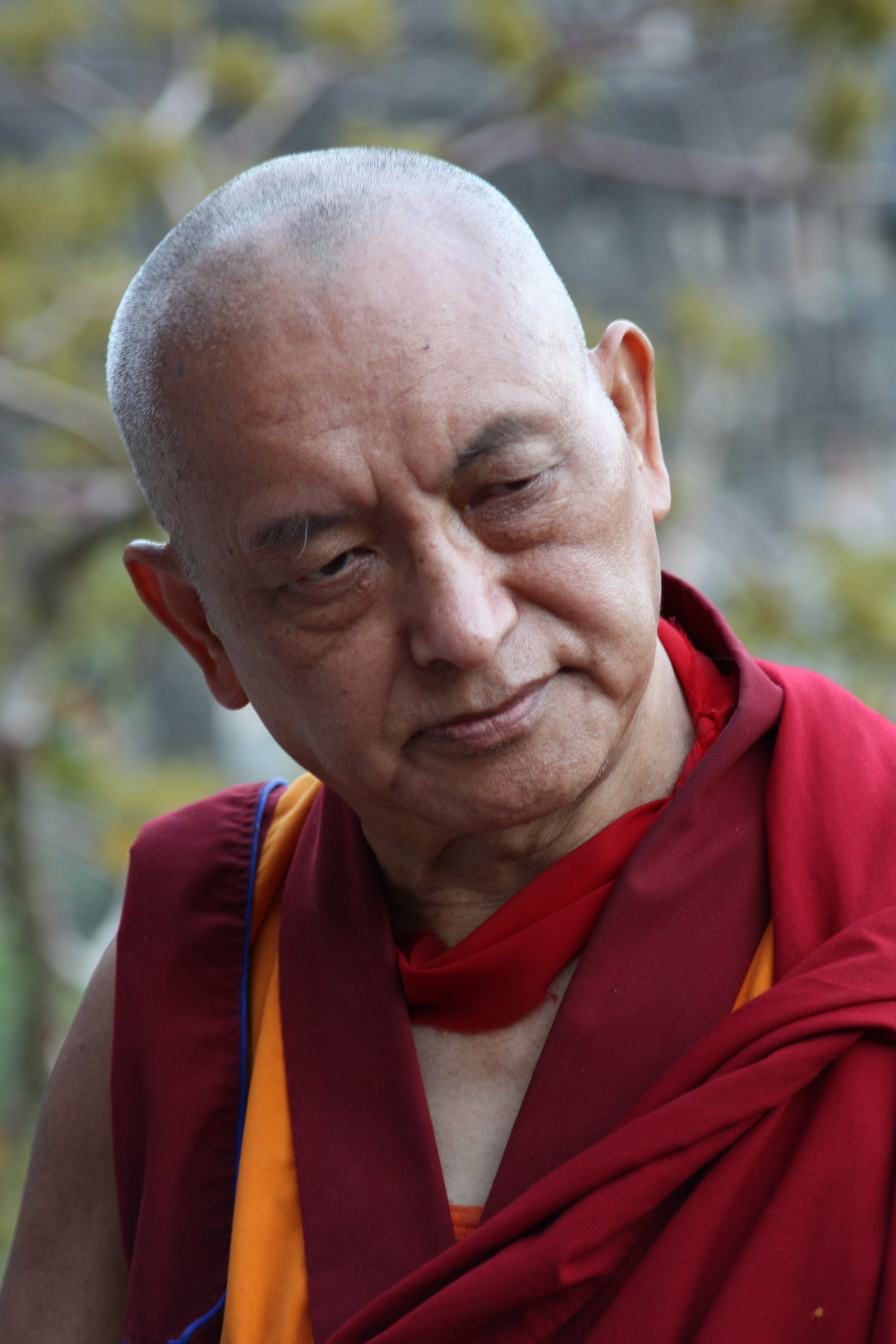 Lama Zopa Rinpoche near Ajanta Caves, India, November 2008. Photo: Ven. Roger Kunsang.