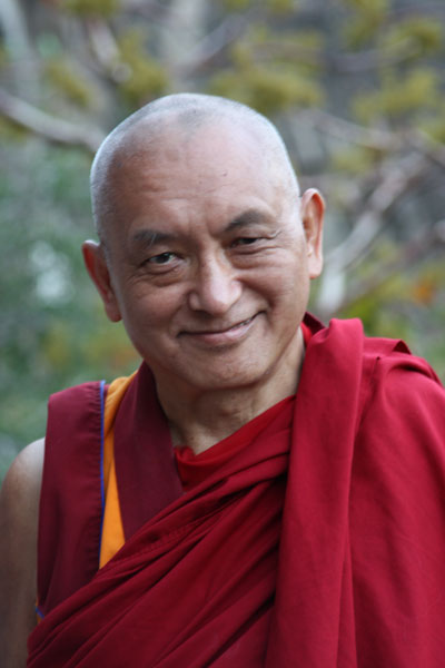 Lama Zopa Rinpoche near Ajanta caves, India, November 2008. Photo: Ven. Roger Kunsang.