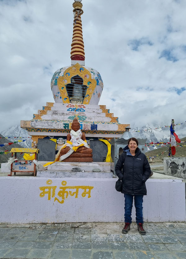 Sandy Smith at Kunzum pass on the way to Spiti Valley, Himachal Pradesh, India, July 2023.