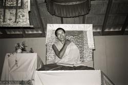 (15978_ng.tif) Lama Zopa teaching, 1975. From the collection of images of Lama Yeshe, Lama Zopa Rinpoche and their students during a month-long course at Chenrezig Institute, Australia.