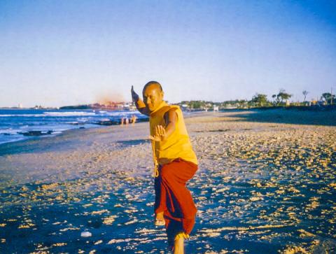 Lama Yeshe on the beach, 1975