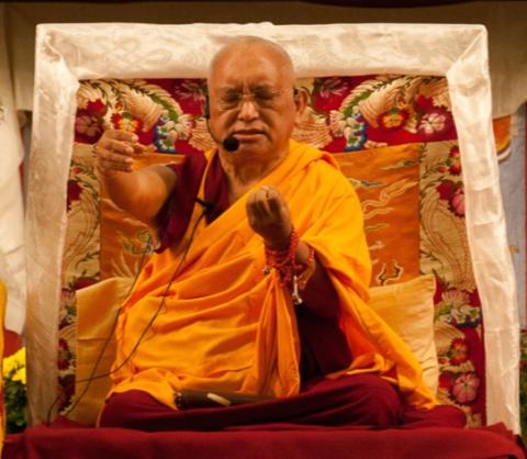 Title image for the multimedia presentation “Give Up Stretching the Legs” featuring Lama Zopa Rinpoche.