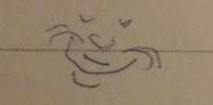 Old monk smiling: Rinpoche's artwork, 2013.