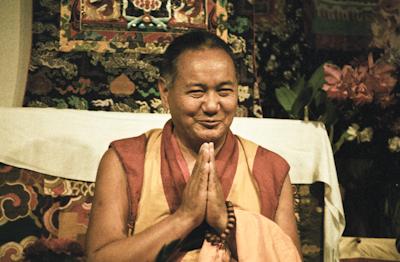 Lama Yeshe teaching at Vajrapani Institute, California, 1983. Photo: Carol Royce-Wilder.