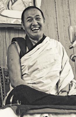 Lama Yeshe, 1975, Lake Arrowhead, California during the first American course. Photo by Carol Royce-Wilder.