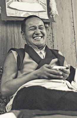 Lama Yeshe teaching in 1975 at Lake Arrowhead, California. Photo by Carol Royce-Wilder.