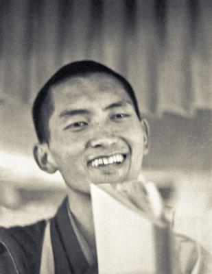 Lama Zopa Rinpoche teaching at the Fifth Meditation Course, Kopan Monastery, Nepal, 1973. Photo: Ursula Bernis.