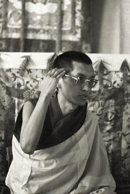 Lama Zopa Rinpoche teaching during the Ninth Meditation Course, Kopan Monastery, Nepal, 1976.