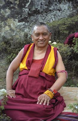 Lama Zopa Ripoche at Lawudo Retreat Centre, Solu Khumbu, Nepal. Photo: Roger Kunsang