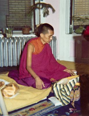 Lama Zopa Rinpoche meditating in New York City, 1974. Photo: Robbie Solick. 