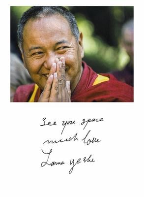 Lama Yeshe, California, 1983, handwritten note, Connie Miller, Big Love