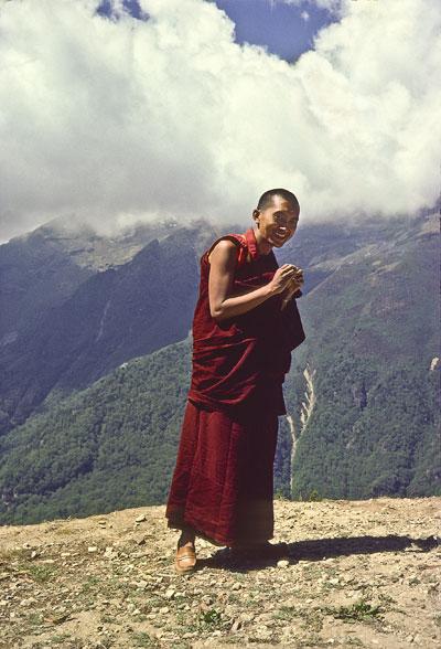 Lama Zopa Rinpoche at Lawudo, Solu Khumbu, Nepal, 1978. Photo: Peter Iseli.