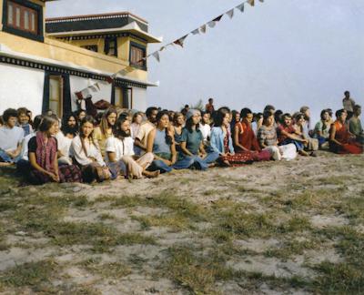 Group photo from the Fourth Meditation Course, Kopan Monastery, Nepal, 1973.
