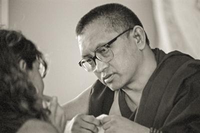 Lama Zopa Rinpoche at Chenrezig Institute, Australia, 1991. Photo: Thubten Yeshe.