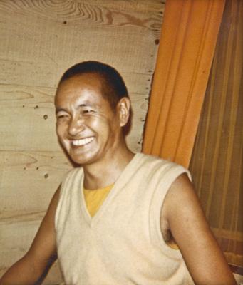 Photograph of Lama Yeshe at Kopan Monastery, Nepal, in 1970.