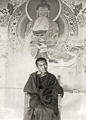 Lama Zopa Rinpoche at Tushita Retreat Centre, Dharamsala, India, 1973. Photo: Brian Beresford.