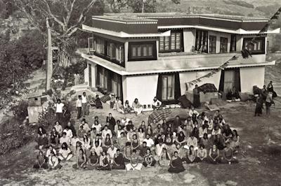 Group photo of students at the Fourth Kopan Meditation Course, Kopan Monastery, Nepal, 1973.