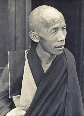 Lama Lhundrup Rigsel at Kopan Monastery, Nepal, possibly in 1973.