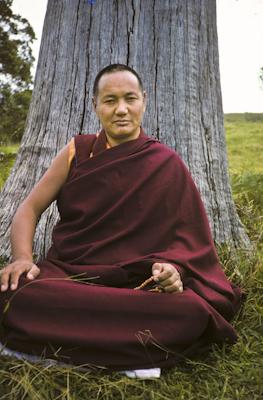 Lama Yeshe on Saka Dawa, Chenrezig Institute, Australia, May 1975. Photo: Wendy Finster.