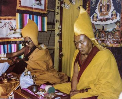 Long-life puja for Lama Yeshe, Tushita Retreat Centre, Dharamsala, India, 1982. Photo: Dan Laine