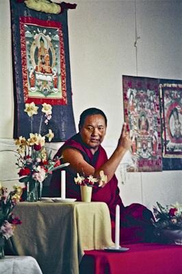 Lama Yeshe teaching in Belgrave Heights, a small town near Melbourne, Australia, July 1976.