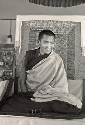 Lama Zopa Rinpoche teaching at Chenrezig Institute, Australia, 1976.