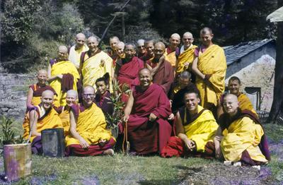 Ordination group with Lama Yeshe, 1976. 