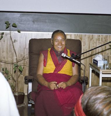 Lama Yeshe at Etnografiska Museet in Stockholm, Sweden, September, 1983. Photo by Holger Hjorth.