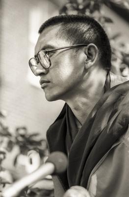 Lama Zopa Rinpoche at Manjushri London (Jamyang Buddhist Centre), 1983. Photo: Robin Bath.