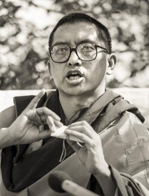 Lama Zopa Rinpoche at Manjushri London (currently Jamyang Buddhist Centre), 1983. Photo: Robin Bath.