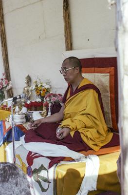 H.H. Dalai Lama at O Sel Ling, 1982