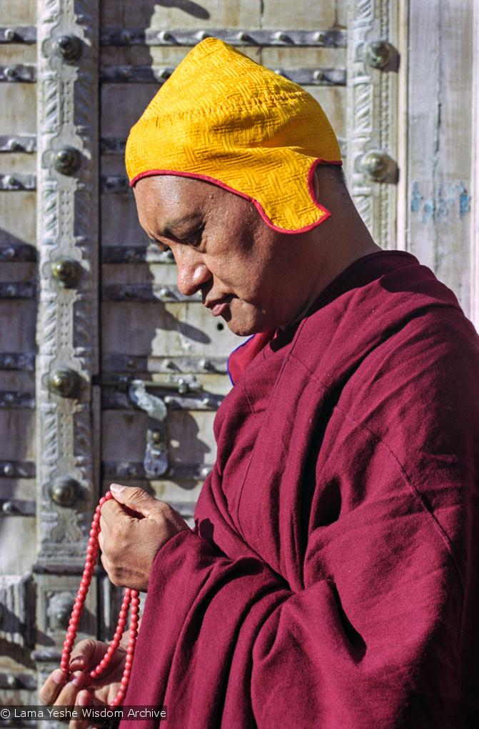 Lama Zopa Rinpoche in Taos, New Mexico, 1999. Photo: Lenny Foster.