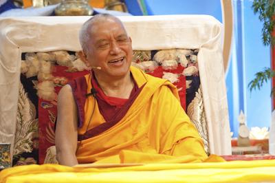 Lama Zopa Rinpoche at Maitripa College, Portland, USA, 2010. Photo: Marc Sakamoto.