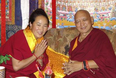 Khadro-la with Lama Zopa Rinpoche at Kopan Monastery, Nepal, 2014.