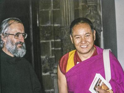 Lama Yeshe with Fr. Bernard de Give, Spain, 1982. 