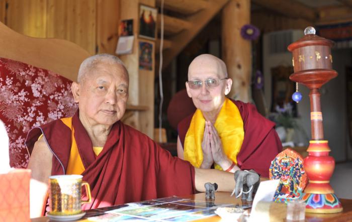 Lama Zopa Rinpoche and Ven. Munsel, 2016.