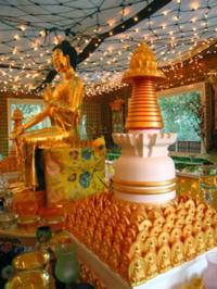 Holy objects at Lama Zopa Rinpoche's house in Aptos, California.