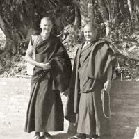 Lama and Marcel, Kopan, 1974