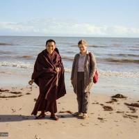 Rinpoche and Wendy at the beach, 1983