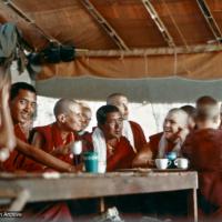 Rinpoche and monastics, Bodhgaya, 1974