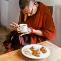 Rinpoche blessing food, 1990