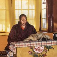 Lama with Yeshe Senge, Tushita-Dharamsala, 1980
