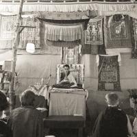 Rinpoche doing mandala offering, 1976