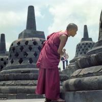 Lamas visit Borobudur, 1979
