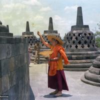 Lamas visit Borobudur, 1979