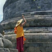 Lamas visit Borobudur, 1979